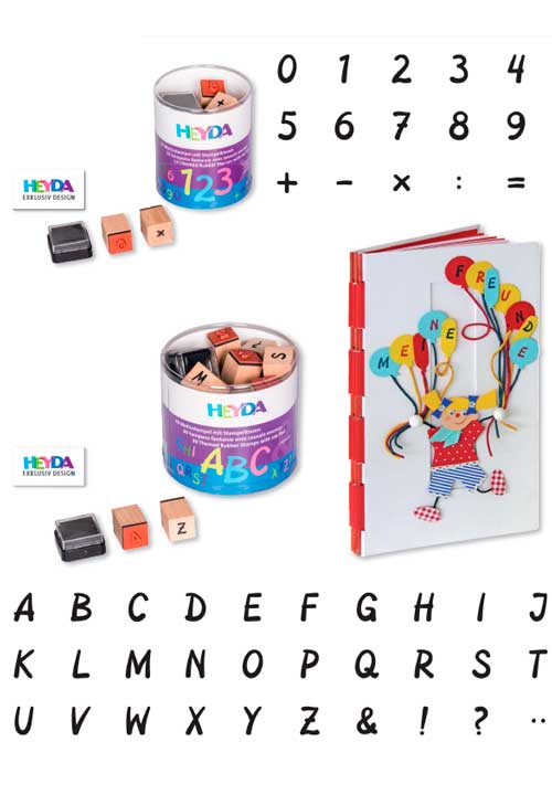 tampones sellos de letras y numeros